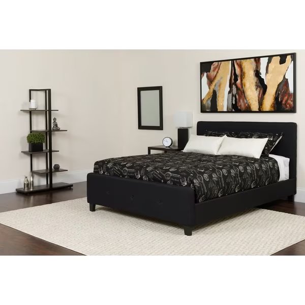 Platform Bed Set, Tribeca, King, Black, FLASH FURNITURE, Mfr# HG-BM-24-GG